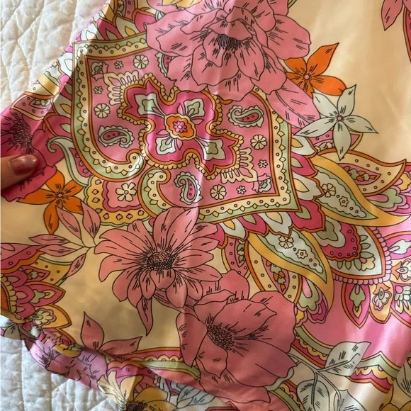 Floral Strapless Pink Paisley Sundress - Picture 6 of 7